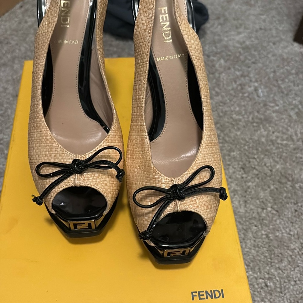 Fendi open toe pump